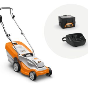 PACK : Tondeuse à batterie Stihl RMA 235 + Batterie + Chargeur - Compacte, maniable et silencieuse pour petites surfaces