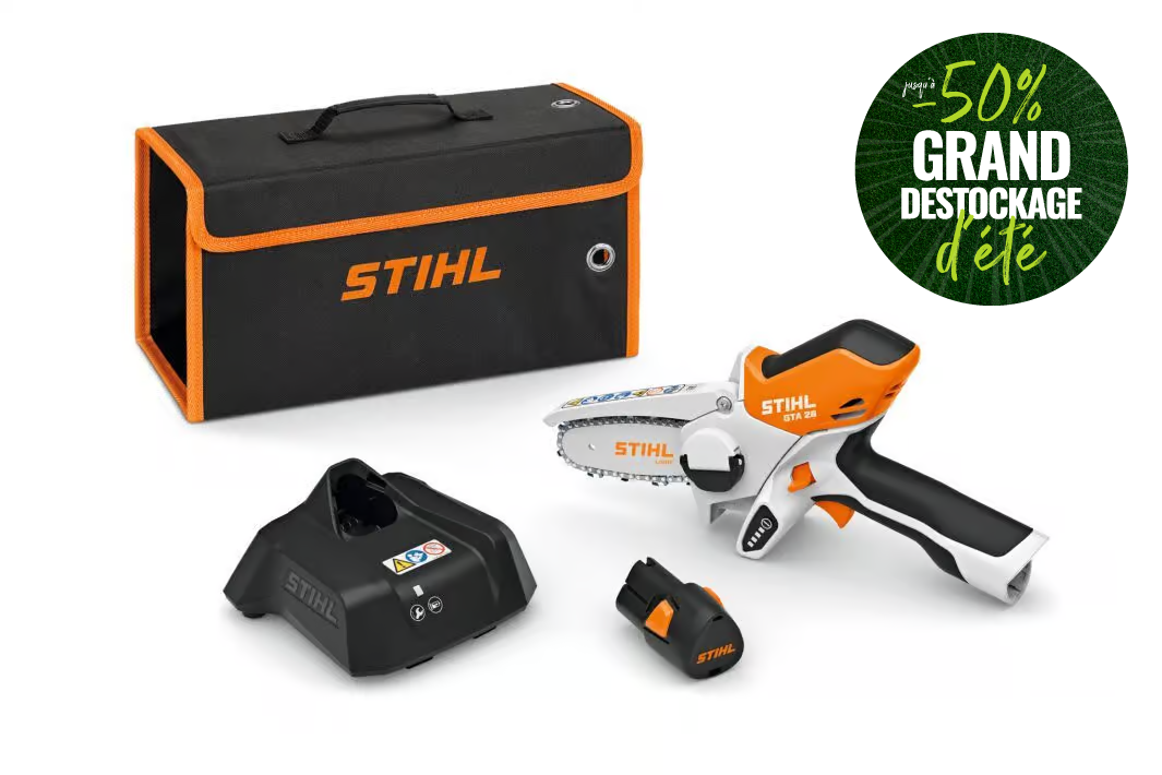 Scie de jardin à batterie STIHL GTA 26 AS System 10,8V guide 10 cm 8 cm diamètre