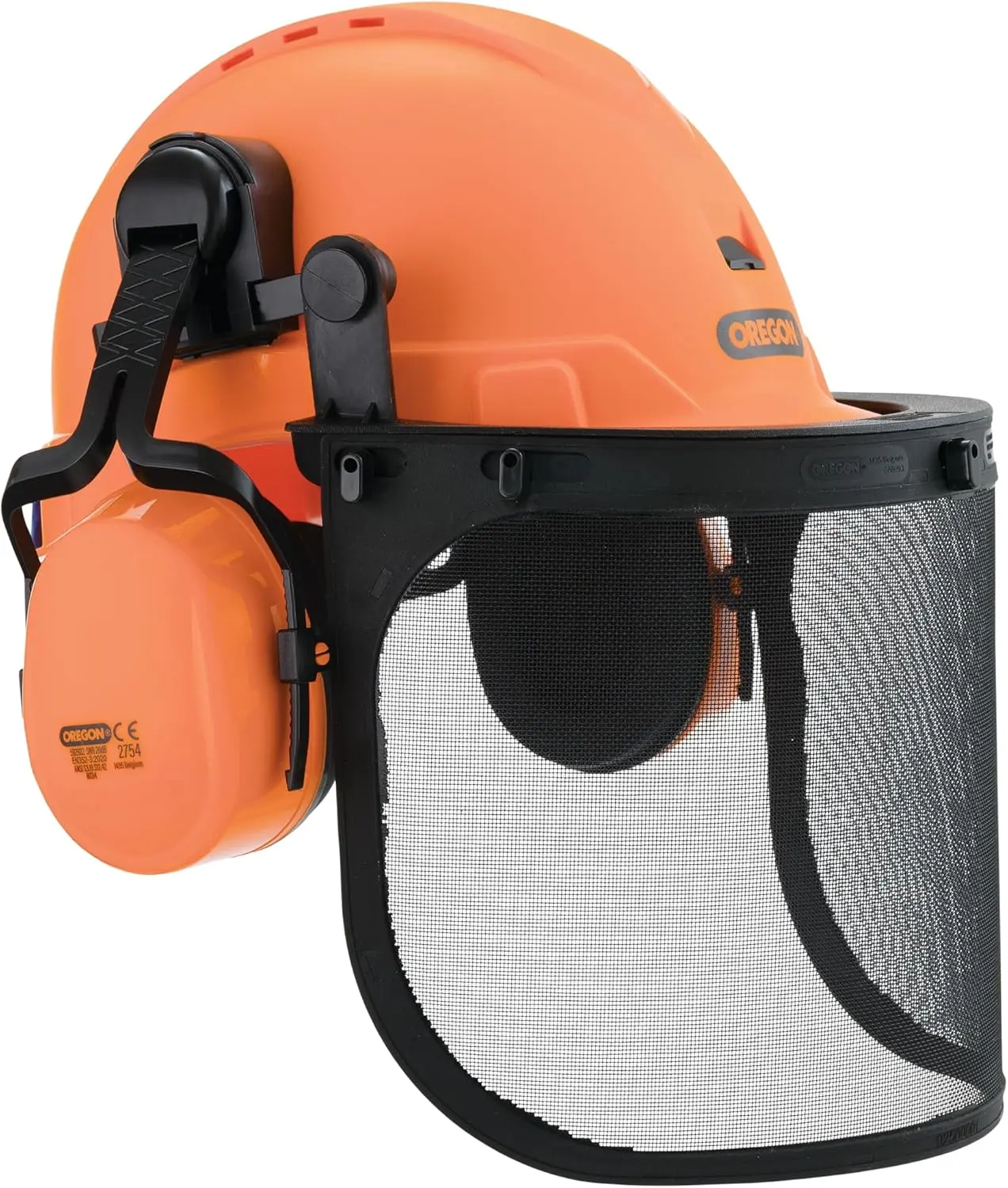 Casque de sécurité OREGON Protect 675100 orange coque ABS visière maille acier protections auditives 25 dB