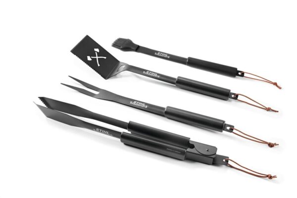 Set barbecue Timbersports® – Ustensiles inox et étui cuir 1