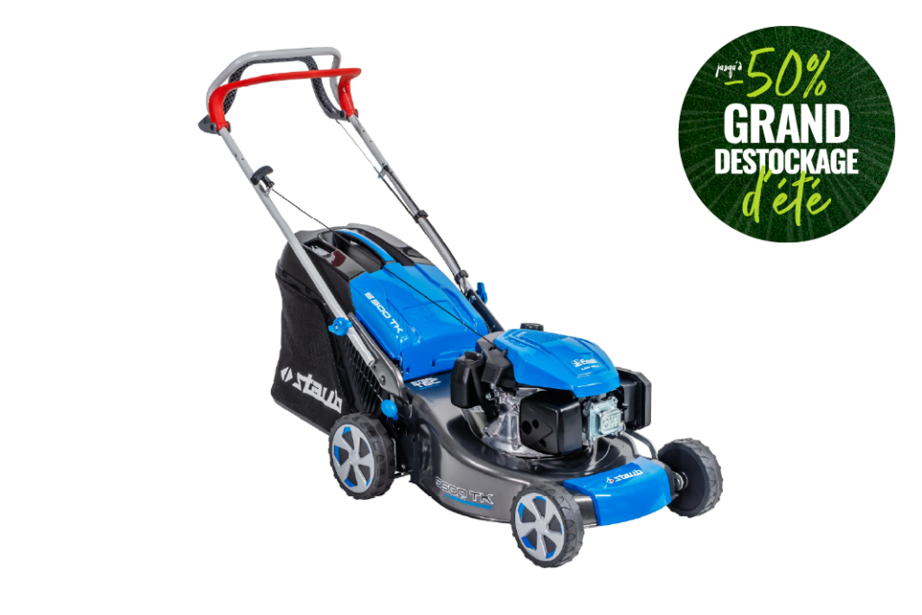 Tondeuse thermique STAUB S 500 TK Confort Plus Autochoke Emak 139 cm³ 46 cm traction bac Hard-top 70 L carter acier