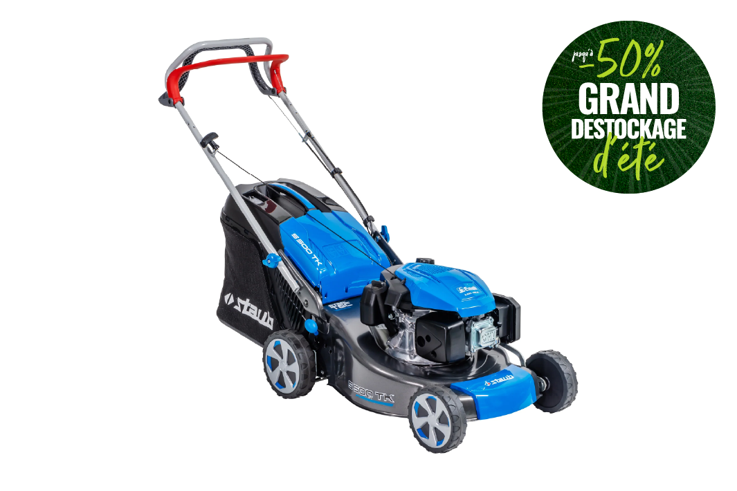 Tondeuse thermique STAUB S 500 TK Confort Plus Autochoke Emak 139 cm³ 46 cm traction bac Hard-top 70 L carter acier