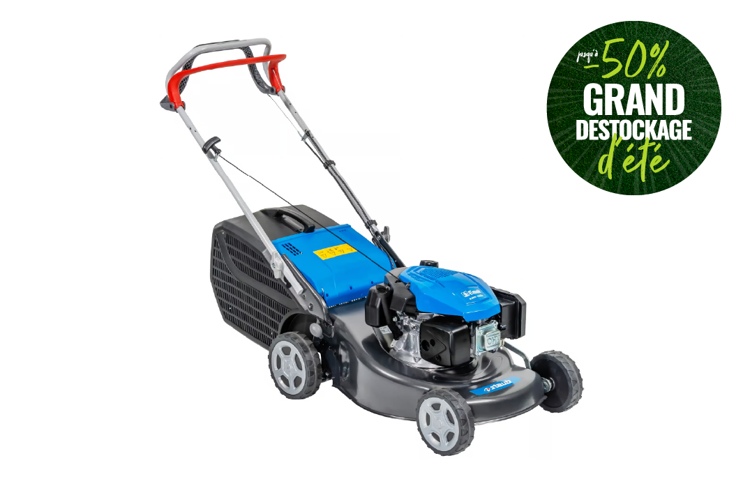 Tondeuse thermique STAUB SH 505 TK Emak 139 cm³ 46 cm traction 3,5 km/h carter acier bac rigide 60 L guidon Soft Grip