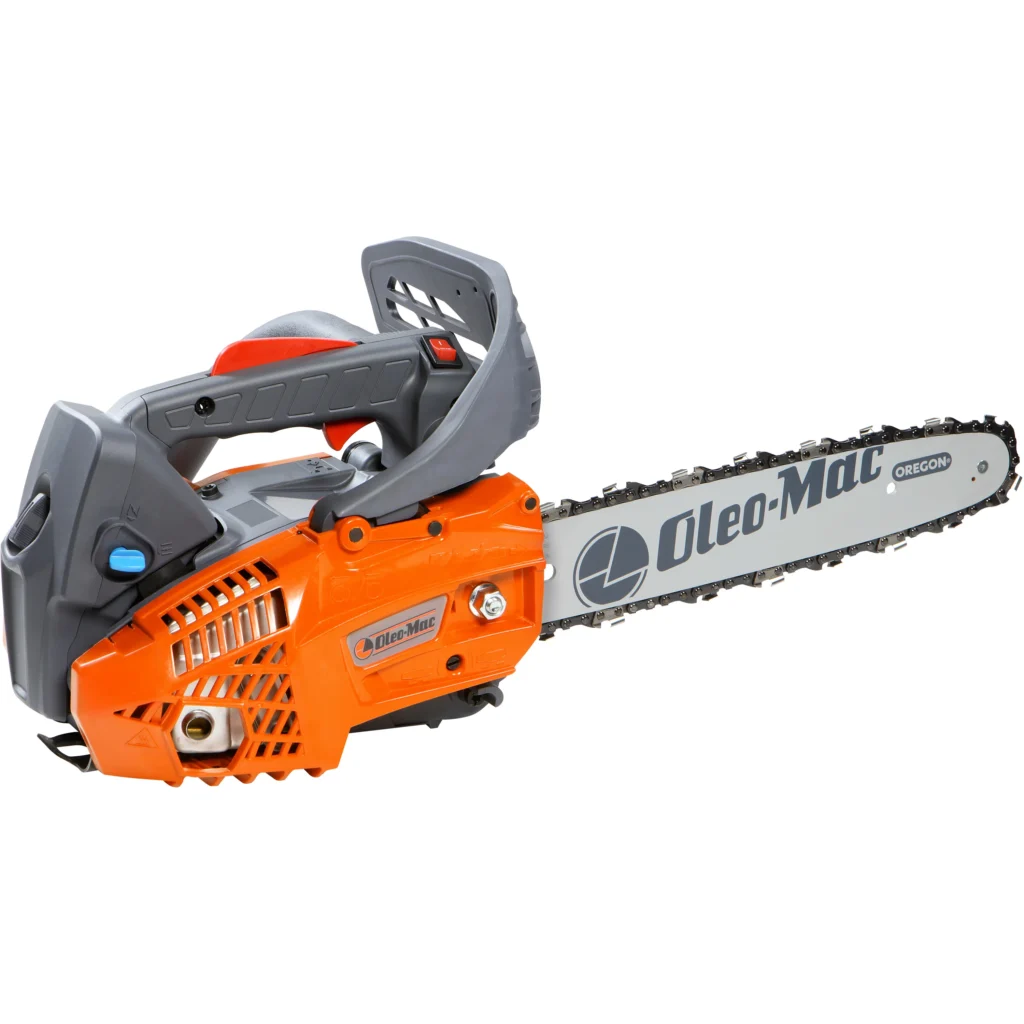 Élagueuse Oleo-Mac GSTH 240 : légère, maniable, double filtration, Easy-On et anti-vibrations. Idéale pour l’élagage et l’ébranchage.