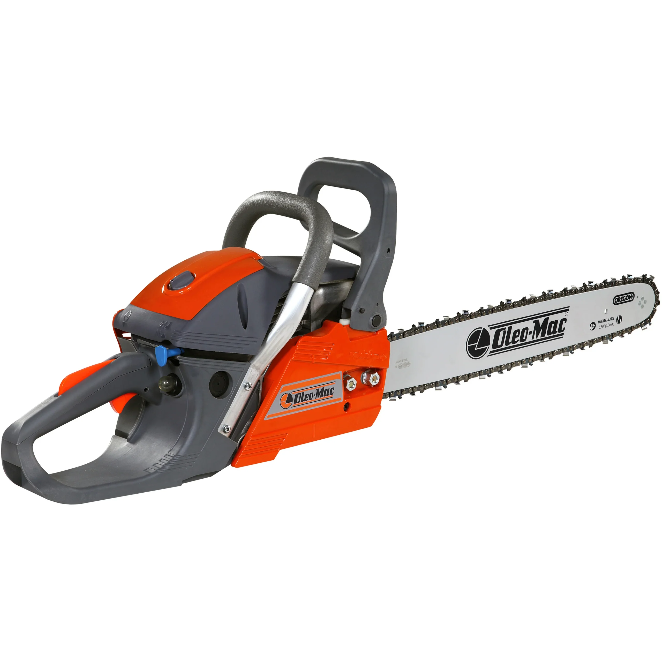 Tronçonneuse Oleo-Mac GSH 560 : 54,5 cm³, 3,5 ch, guide 51 cm Oregon, Easy-Start et système anti-vibrations. Idéale pour abattage et débitage intensif.