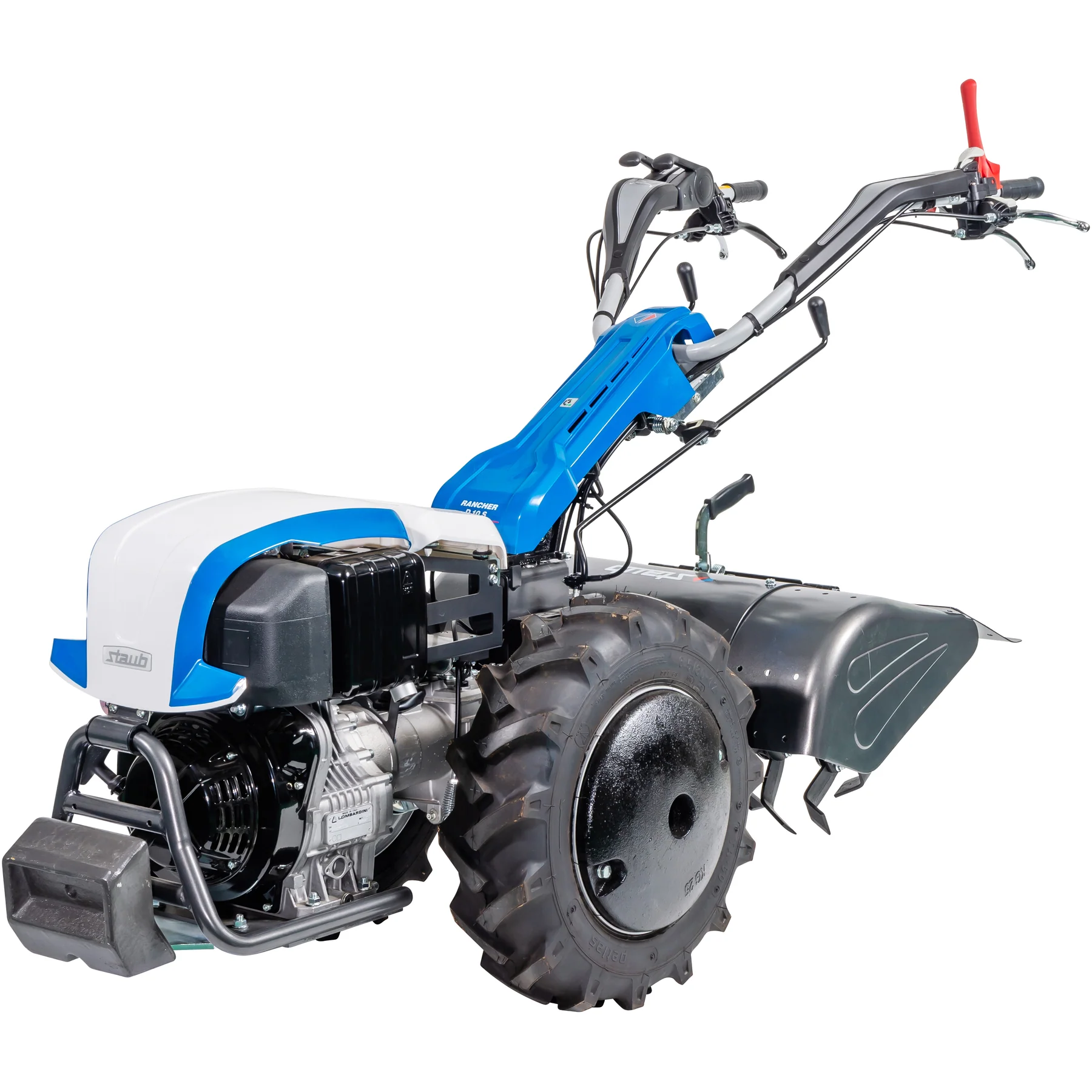 Motoculteur Staub RANCHER D10 S diesel Kohler 10,8 ch, sarclofraise 80 cm, masses incluses et prise de force.