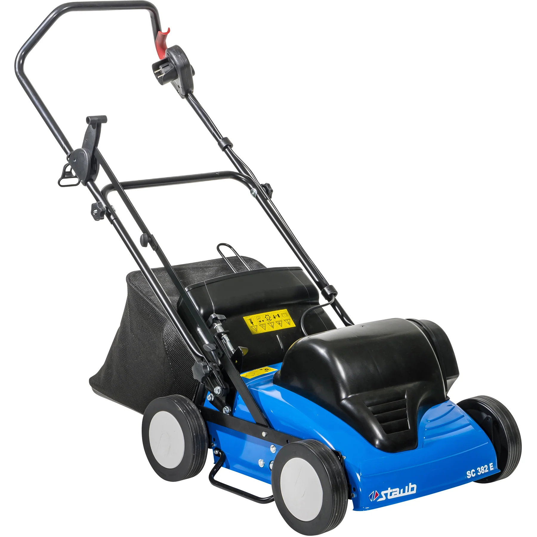 Scarificateur électrique Staub SC 382 E 1800 W, carter acier, réglage précis, bac 40 L. Idéal pour pelouses jusqu’à 800 m².
