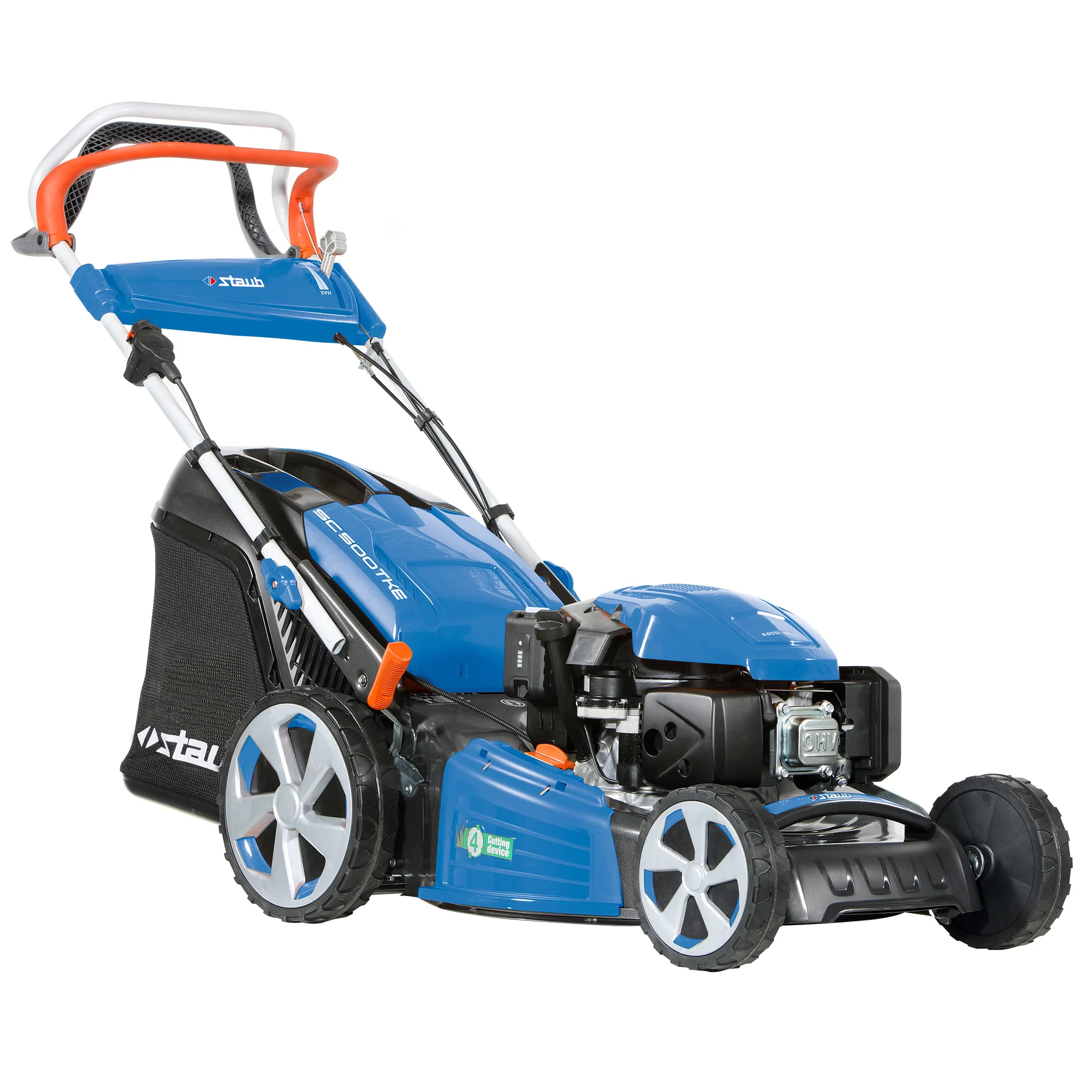 Tondeuse Staub SC 500 TKE ALLROAD PLUS 4 avec démarrage électrique, moteur Emak, coupe 4 en 1, idéale jusqu’à 1800 m².