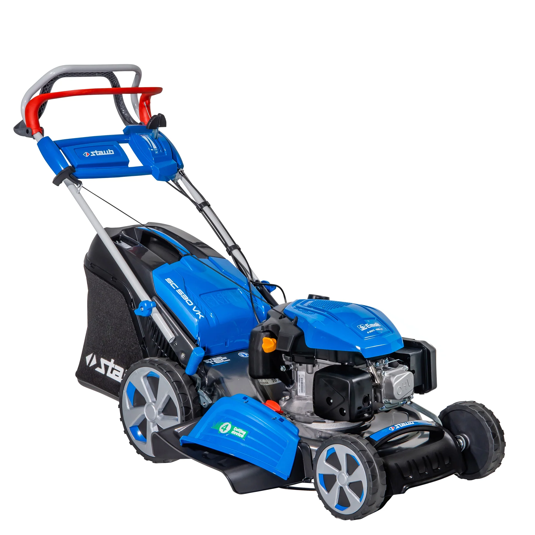 Tondeuse Staub SC 530 VK ALLROAD PLUS 4, moteur Emak, variateur de vitesse, coupe 51 cm, 4 en 1. Idéale jusqu’à 2000 m².