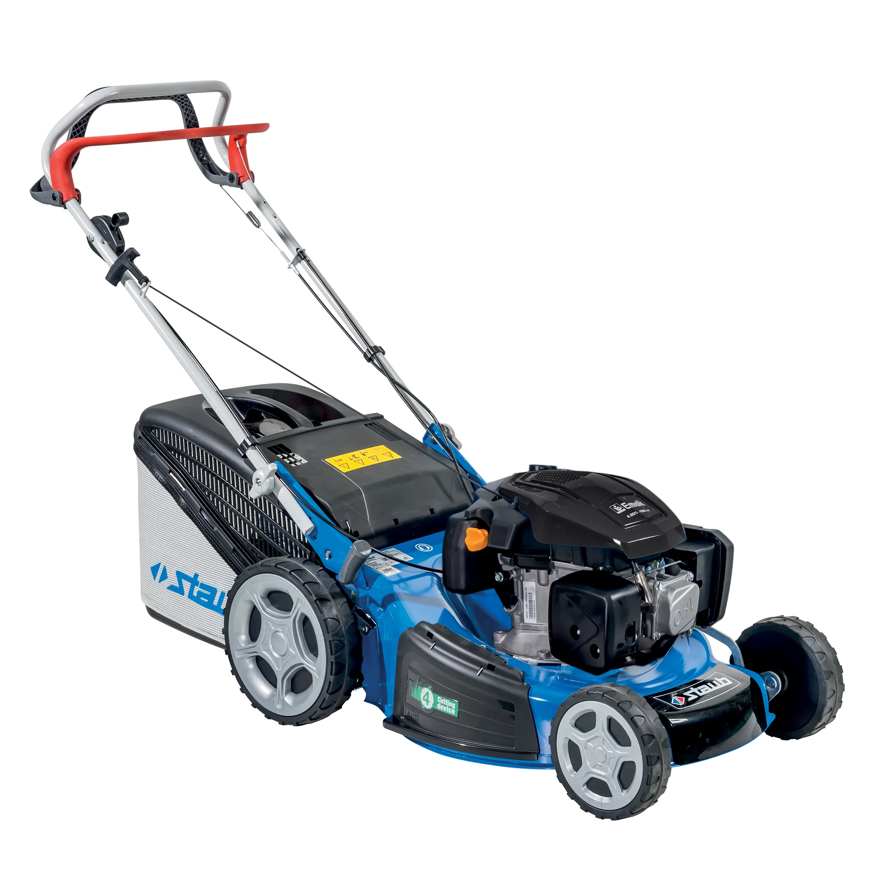 Tondeuse Staub SV 530 TK ALLROAD PLUS 4, moteur 196 cm³, coupe 51 cm, tractée. Idéale jardins jusqu’à 2000 m².