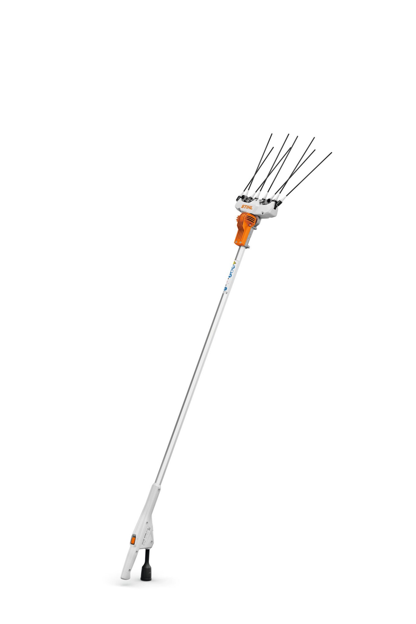 Secoueur d’olives STIHL SPA 130 batterie AP SYSTEM, râteau 8 doigts, longueur 220 cm