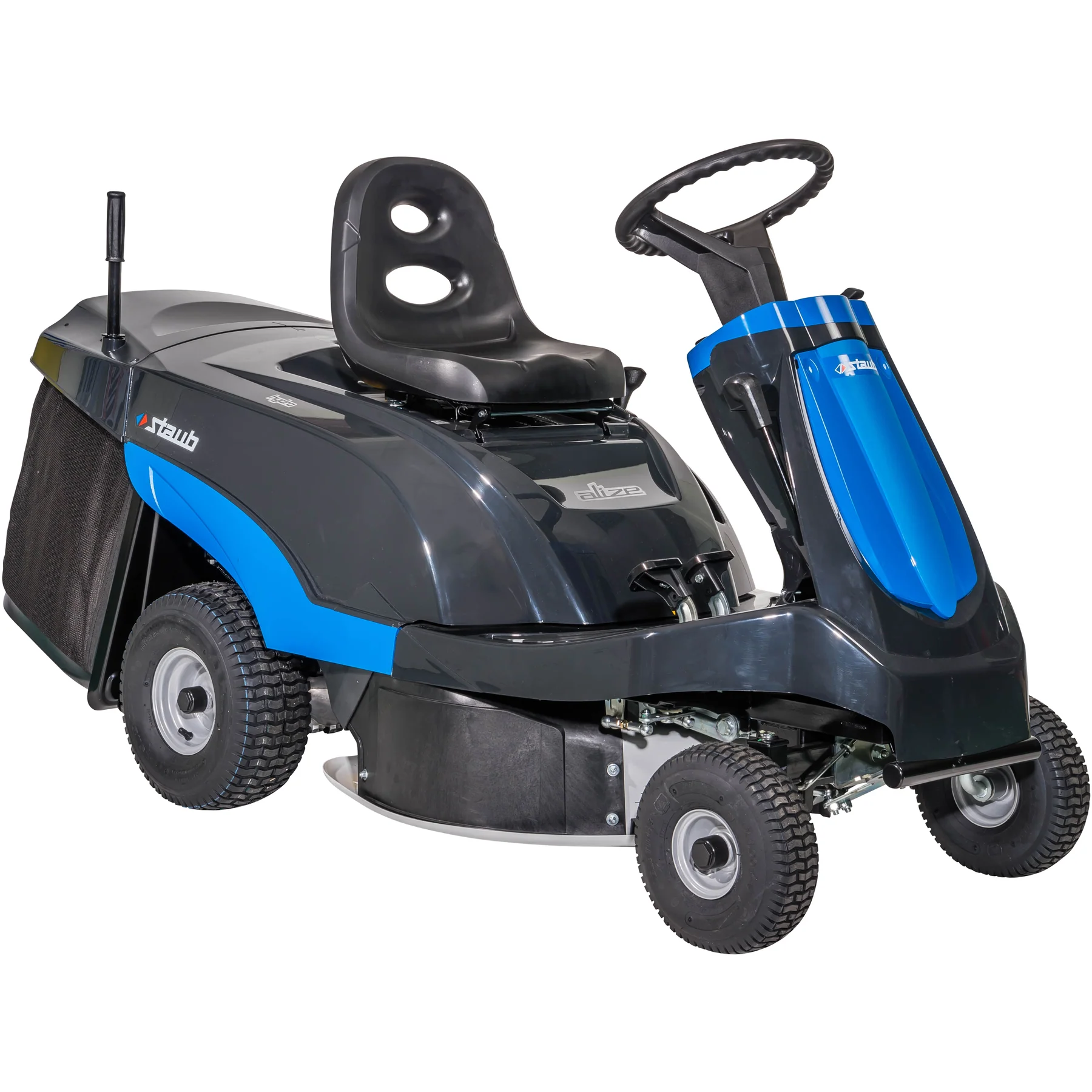 Tondeuse autoportée Staub ALIZE 12,5 KH avec moteur Emak 12,5 ch, transmission hydrostatique, coupe 72 cm et bac 180 L pour jardins jusqu’à 4000 m².