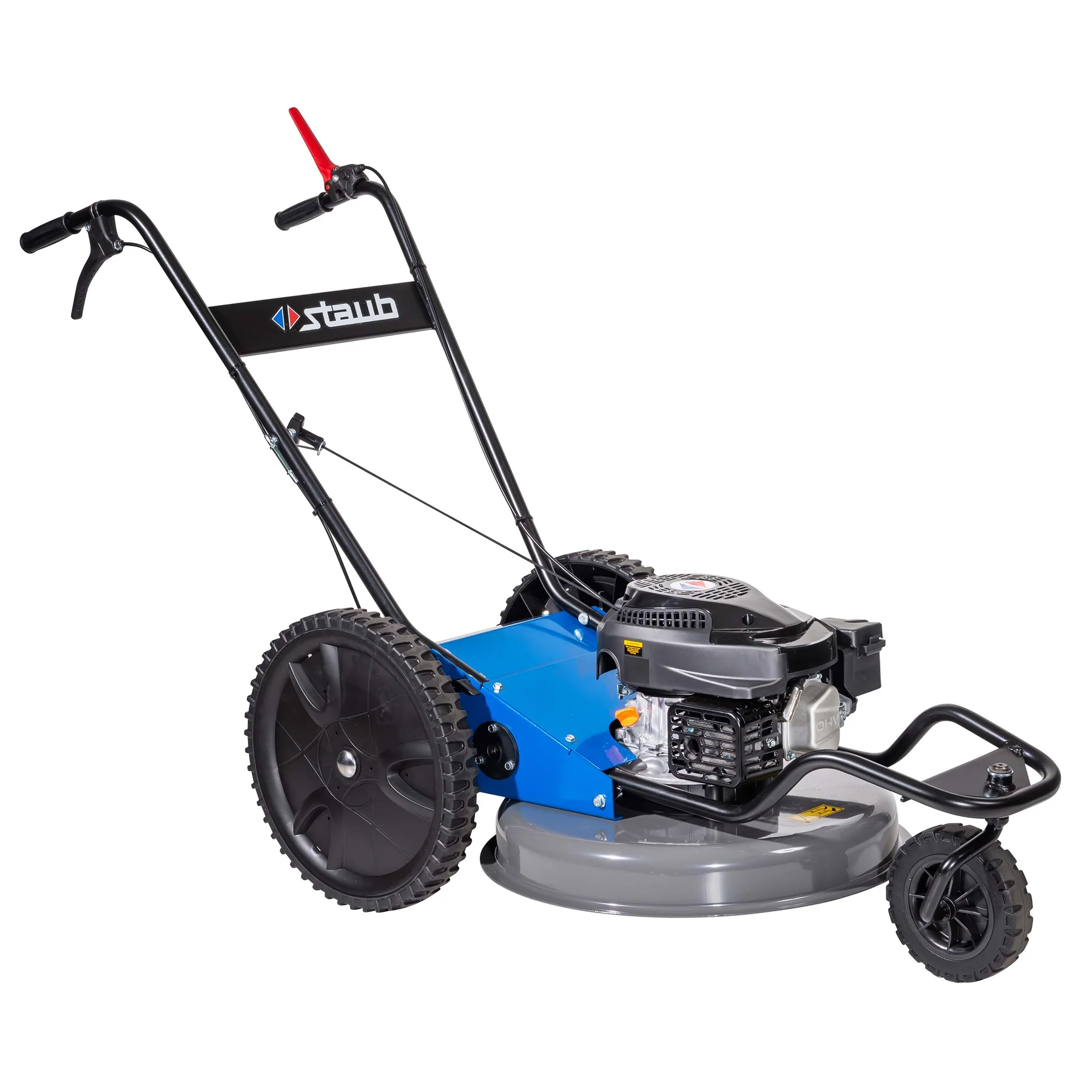 Débroussailleuse à roues Staub SDM 487, moteur RATO 4,3 ch, mulching, herbes hautes, largeur 45 cm, idéale jusqu’à 2000 m².
