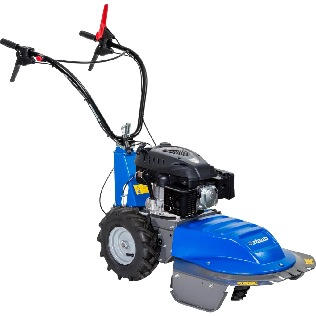 Débroussailleuse à roues Staub SDP 459, moteur RATO 223 cm³, lame 52 cm, 2 vitesses AV + 1 AR, guidon réglable, surface 5000 m².