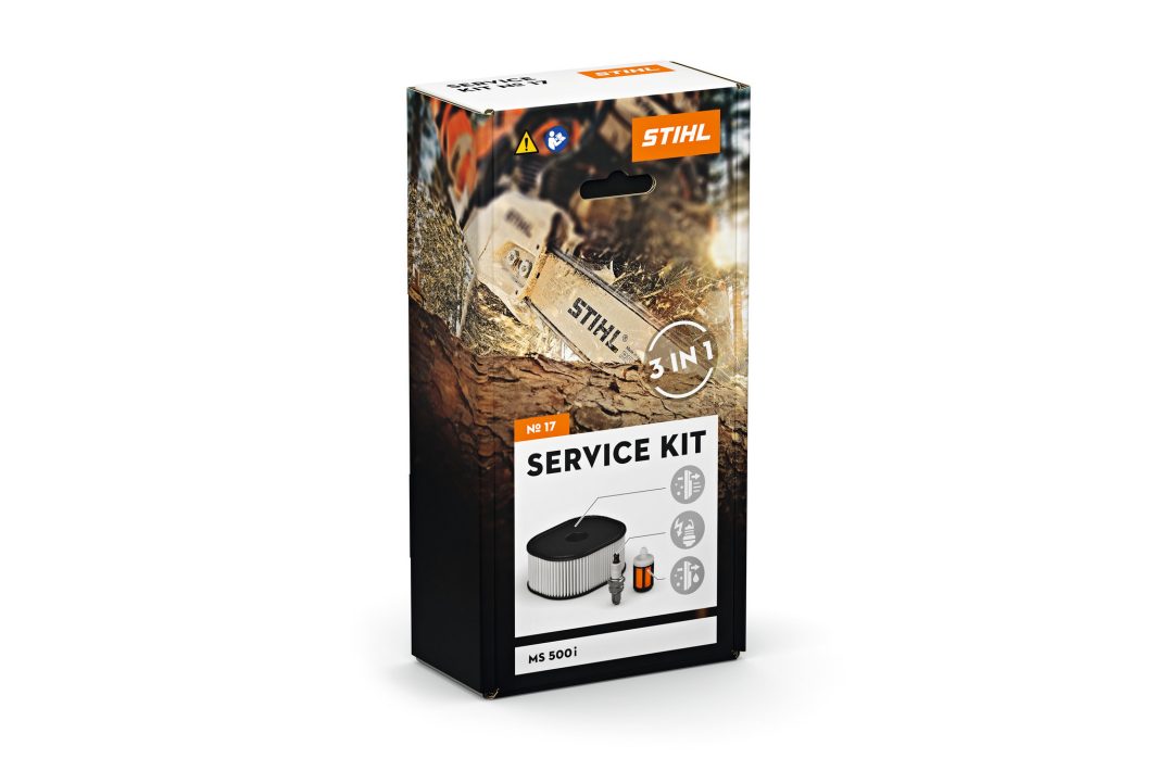Service Kit N°17 STIHL avec filtre à air HD2, bougie et crépine pour entretien de la tronçonneuse MS 500i