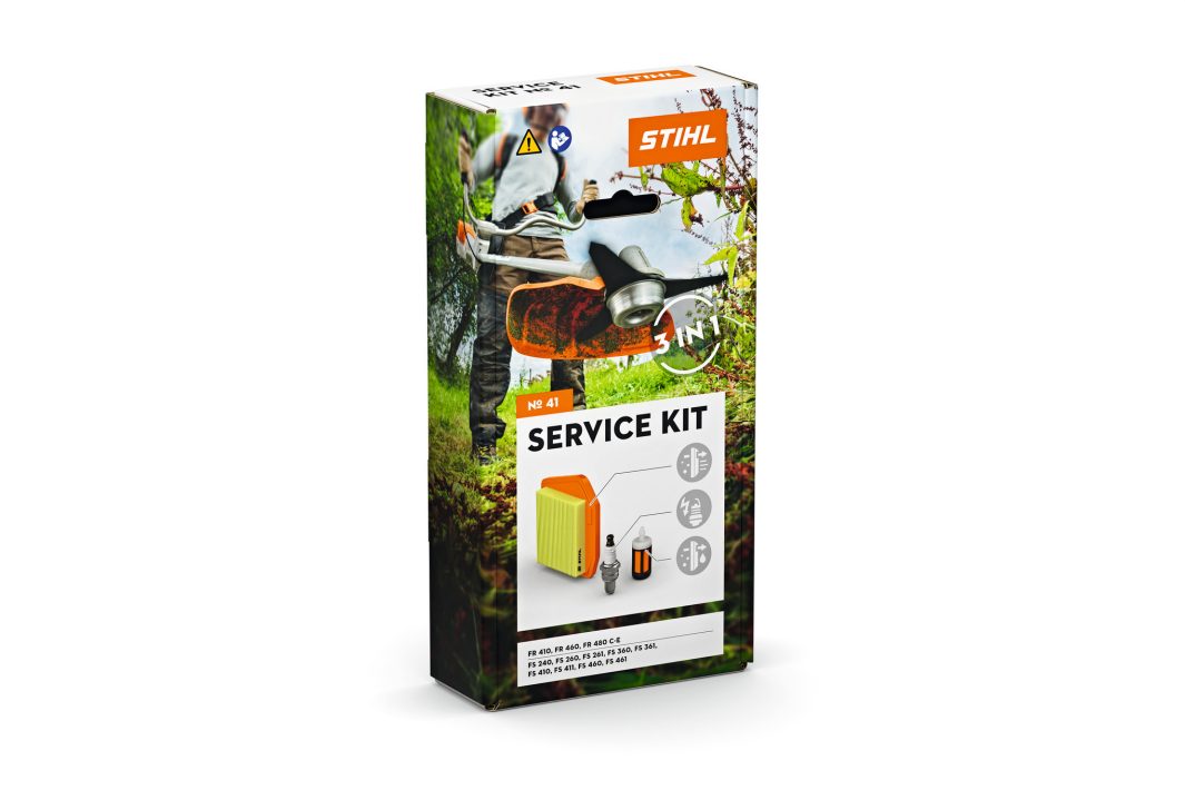 Service Kit N°41 STIHL avec filtre à air papier, bougie et crépine pour entretien débroussailleuses thermiques