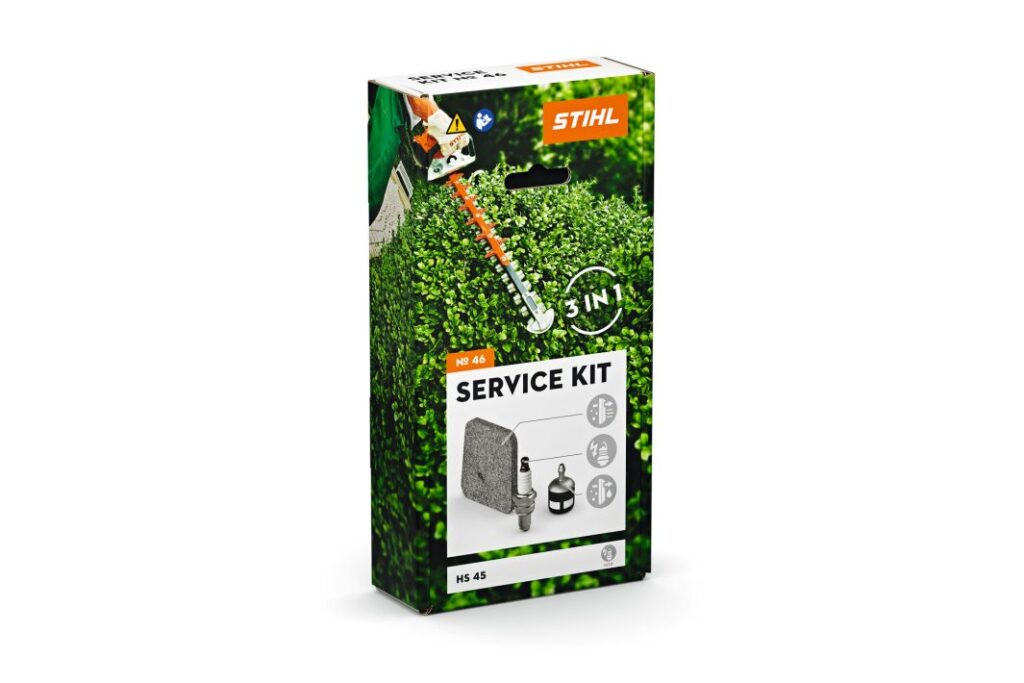 Service Kit N°46 STIHL avec filtre à air, bougie et crépine pour entretien taille-haie thermique