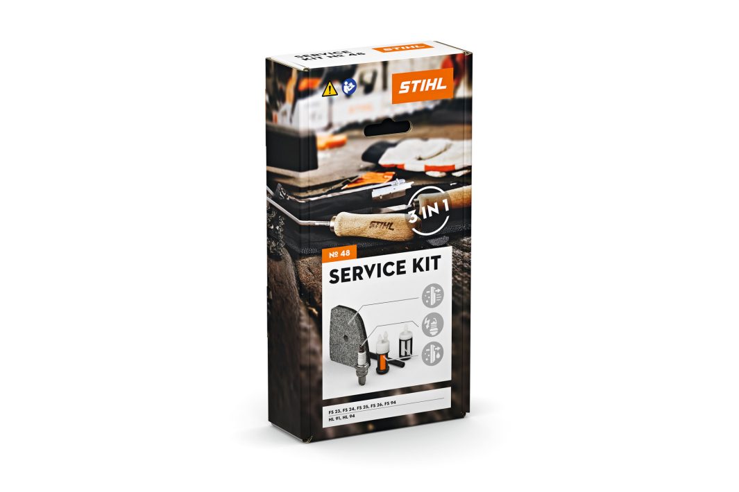 Service Kit N°48 STIHL avec filtre à air non-tissé, bougie et crépine pour l’entretien des FS 94, HL 91 et HL 94