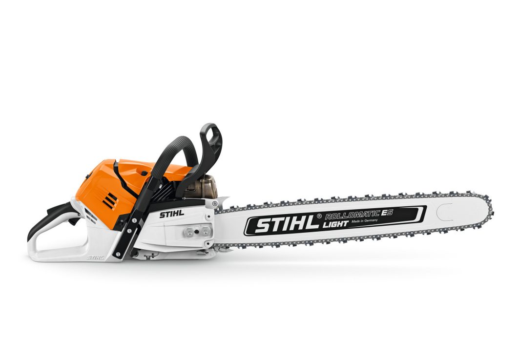 Tronçonneuse professionnelle MS 500i W STIHL avec injection électronique, accélération ultra-rapide, poignées chauffantes et pompe à huile réglable