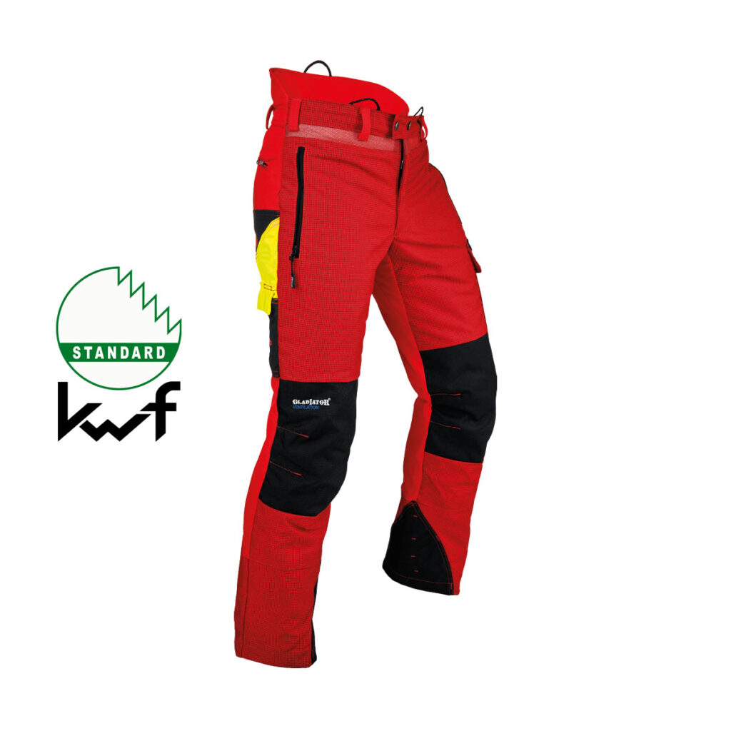 Pantalon anti-coupures PFANNER Gladiator Type C rouge ventilé Dyneema
