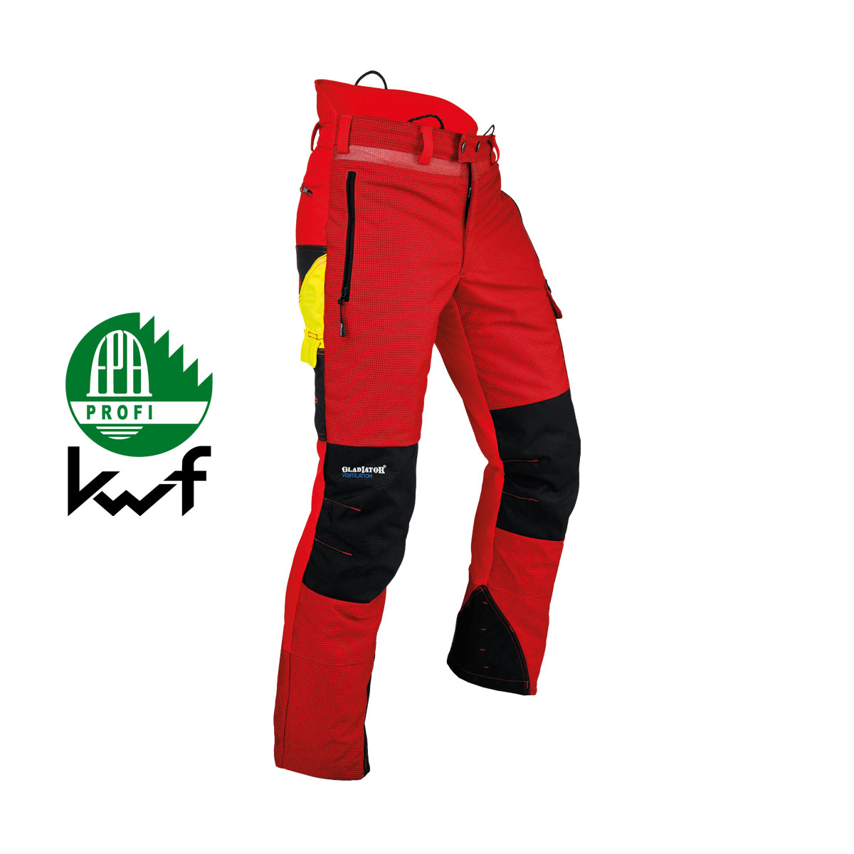 Pantalon anti-coupures PFANNER Gladiator Ventilation Type A rouge, protection Dyneema et tissu Gladiator résistant