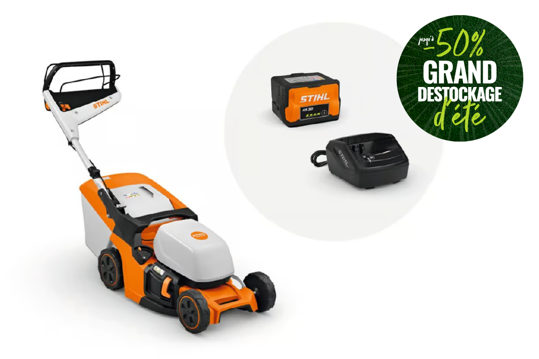 Pack tondeuse à batterie STIHL RMA 443 V soldé jusqu'à -50%