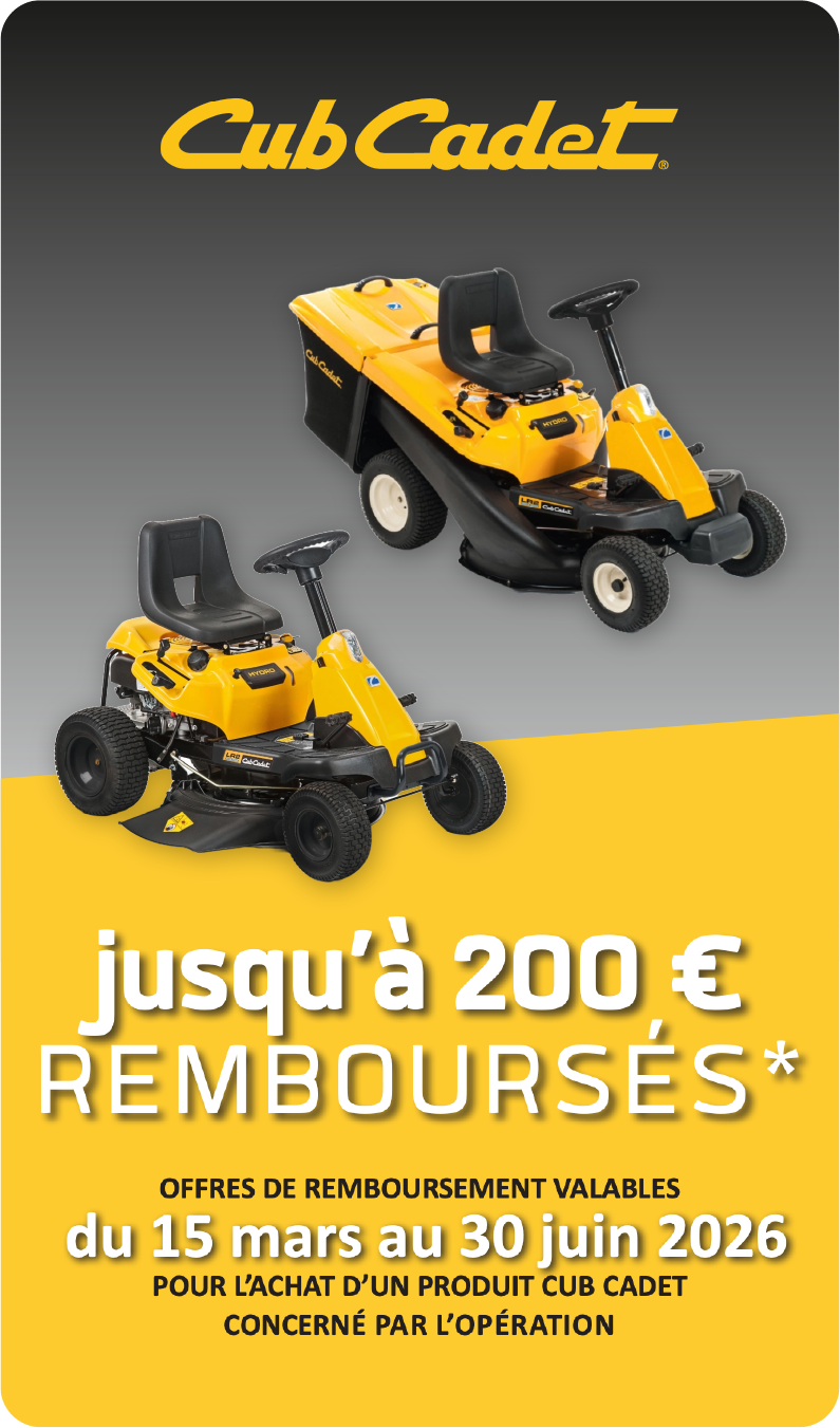 Offre Cub Cadet 2026 – 200€ remboursés sur une sélection de Miniriders