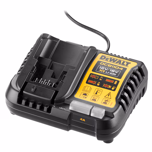 Chargeur universel DEWALT DCB1104 XR 12V 18V compatible batteries Li-Ion indicateur LED 4 états