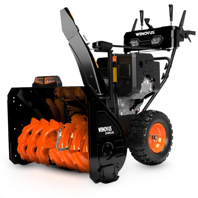 Lame à neige Wenovus 1330C Zeppelin moteur 420 cc 15 CV largeur 762 mm chenilles pneumatiques tarière 305 mm