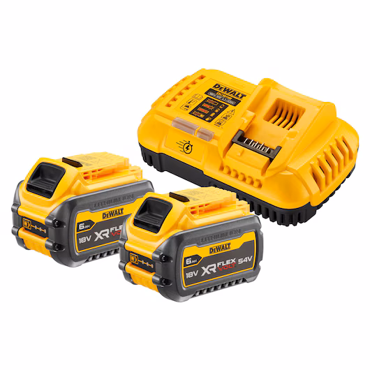 Pack 2 batteries DEWALT DCB118T2 18V 54V FLEXVOLT 6Ah Li-Ion chargeur rapide intelligent