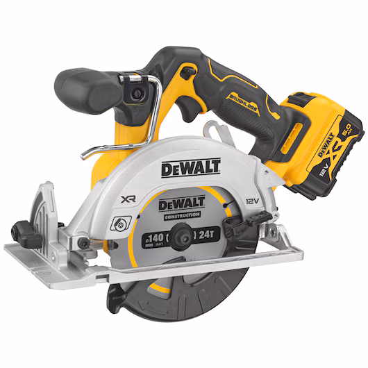 Scie circulaire brushless DEWALT DCS512 Pack 12V XR lame 140 mm coupe 47 mm biseau 50° frein électronique
