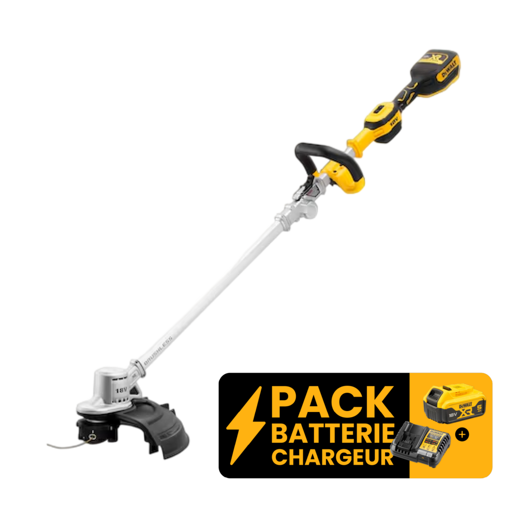 Coupe-bordures brushless DEWALT DCMST561 18V XR 36 cm fil torsadé 2 mm arbre repliable 40 min autonomie Quick Load 3,6 kg