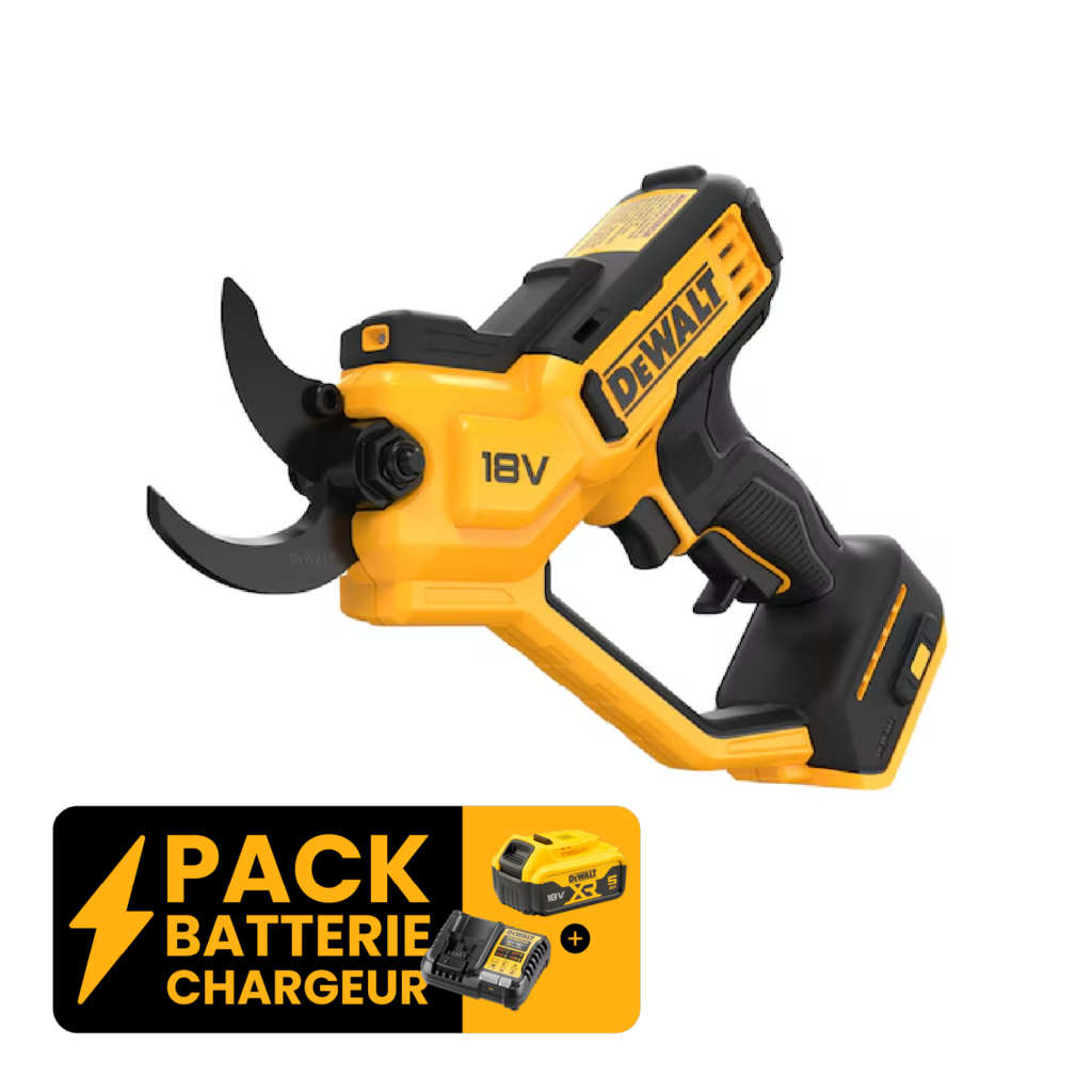 Coupe-branches DEWALT DCMPP568 18V XR 38 mm 1000 coupes charge lames antiadhésives protection main LED 1,4 kg