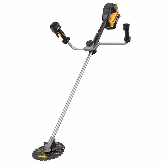 Débroussailleuse forestière brushless DEWALT DCMBC723 54V XR FLEXVOLT lame 25 cm troncs 10 cm 66 min DCB549 carter magnésium IPX4 harnais