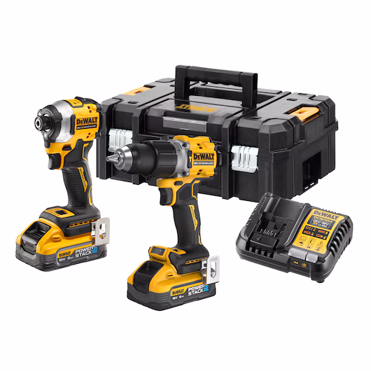 Kit 2 outils brushless DEWALT DCK2050H2T 18V XR perceuse DCD805 visseuse DCF850 205 Nm 2 batteries POWERSTACK 5Ah coffret TSTAK