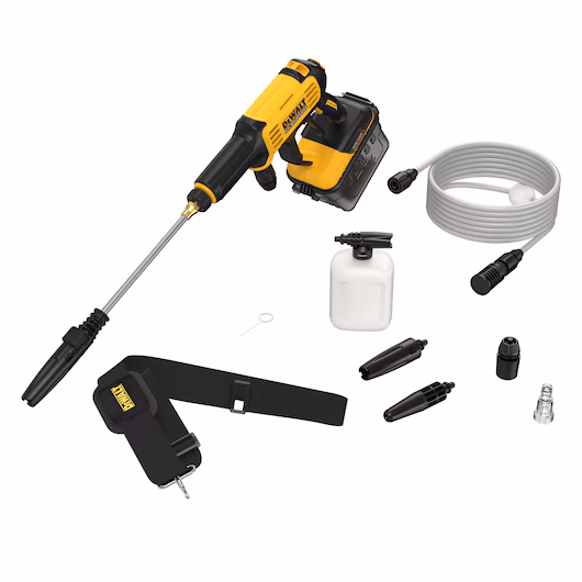 Nettoyeur haute pression brushless DEWALT DCMPW1000 54V XR FLEXVOLT 69 bars siphon 6 m 60 min canon mousse 2 buses bandoulière rembourrée