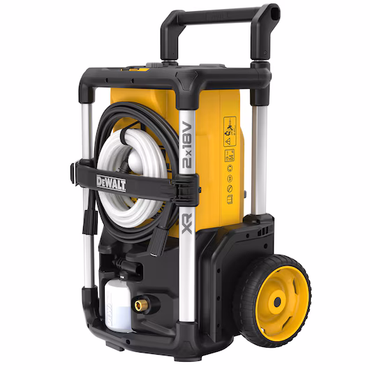 Nettoyeur haute pression brushless DEWALT DCMPW1600 2x18V XR 110 bars 3 modes pression amorçage automatique pompe aluminium 63 minutes autonomie