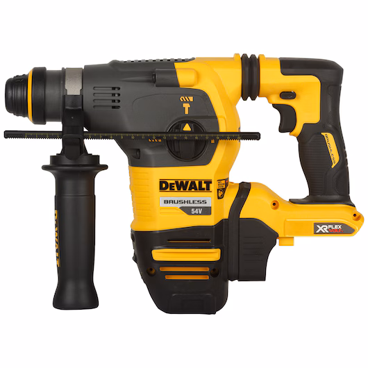 Perforateur SDS-plus DEWALT DCH333 54V XR FLEXVOLT 3,5J béton 30 mm 66 trous charge 7,5 m/s² PERFORM+PROTECT 3,7 kg