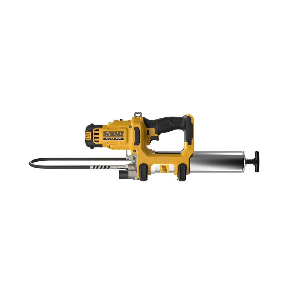 Pompe à graisse DEWALT DCGG581 18V XR 2 vitesses 690 bars 255 ml/min cartouche 400 g tuyau 1 m LED vrac 453 g