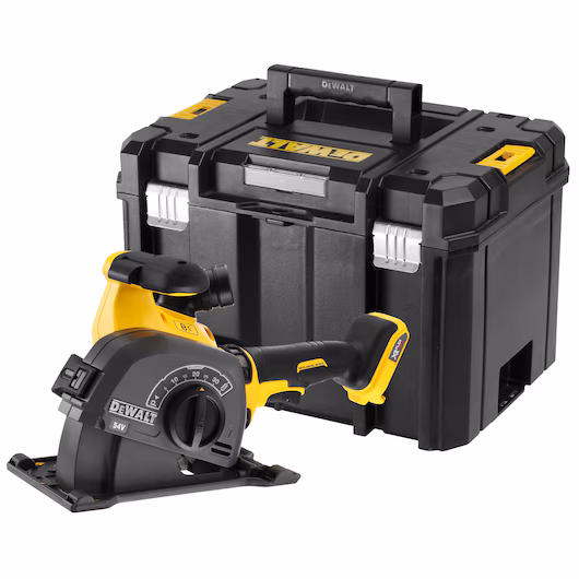 Rainureuse béton brushless DEWALT DCG200 54V XR FLEXVOLT profondeur 32 mm largeur 8-35 mm frein anti-rebond Wireless Tool Control lames diamant