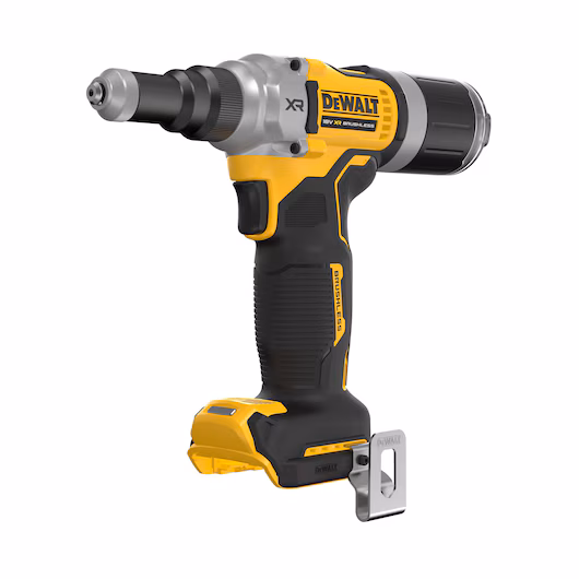 Riveteuse brushless DEWALT DCF414 18V XR 6,4 mm 20 kN 300 rivets inox charge 38 rivets minute changement nez sans outil