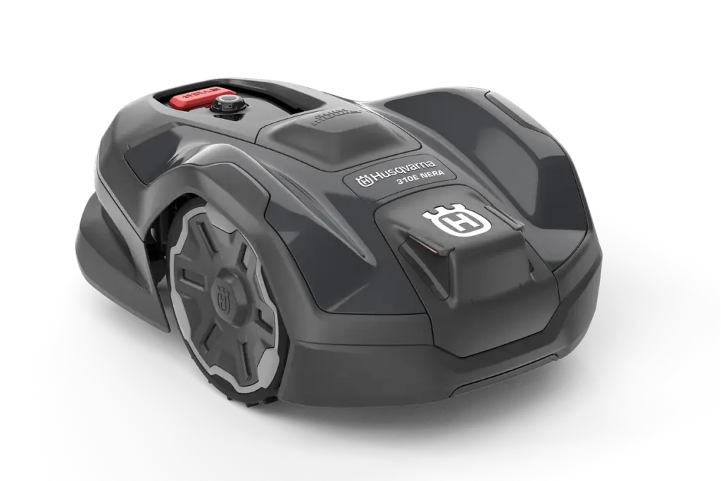 Robot tondeuse HUSQVARNA Automower 310E NERA sans câble 1500m2 technologie EdgeCut satellite EPOS motifs personnalisables