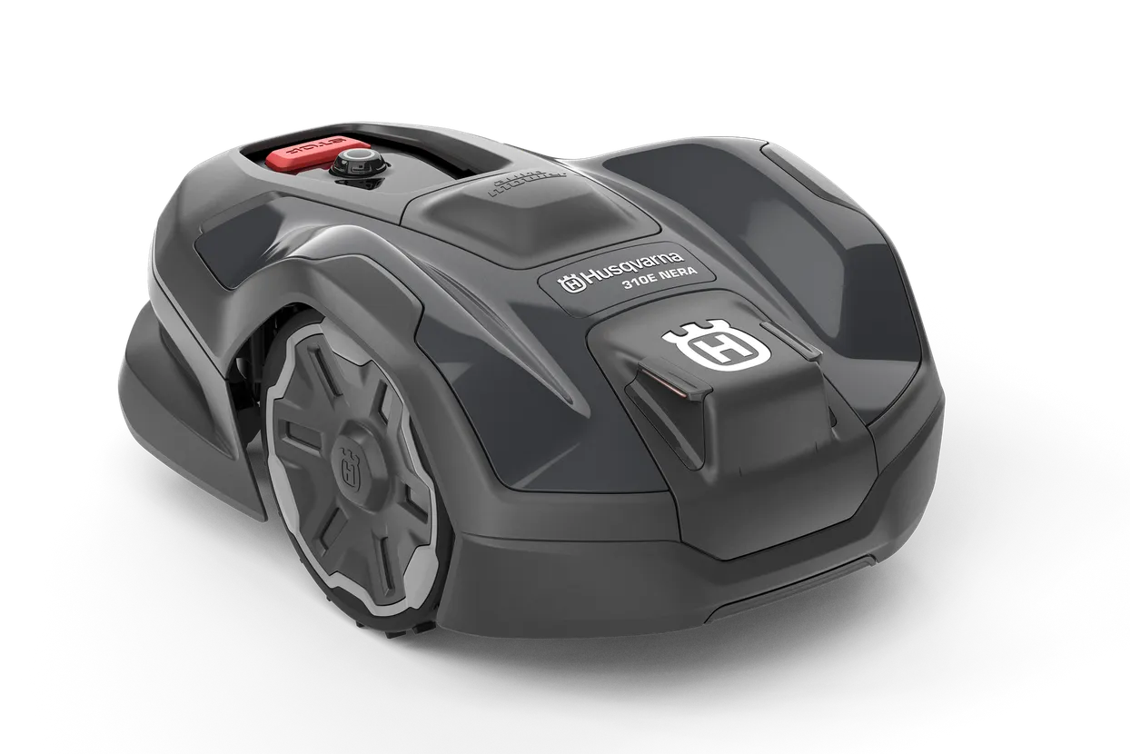 Robot tondeuse HUSQVARNA Automower 310E NERA sans câble 1500m2 technologie EdgeCut satellite EPOS motifs personnalisables