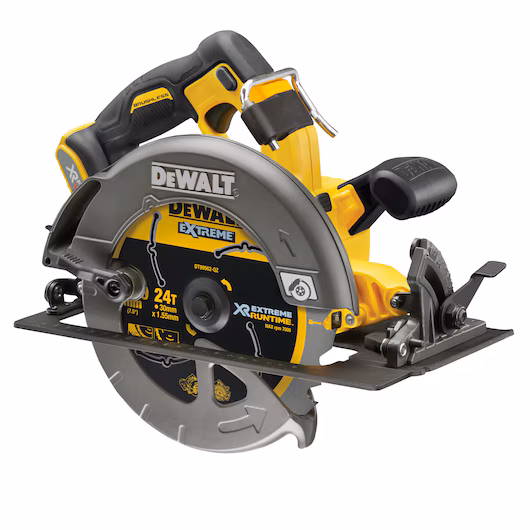 Scie circulaire brushless DEWALT DCS578 54V XR FLEXVOLT 190 mm 67 mm 90° 49 mm 45° +47% puissance DCS575 batterie 9Ah Airlock