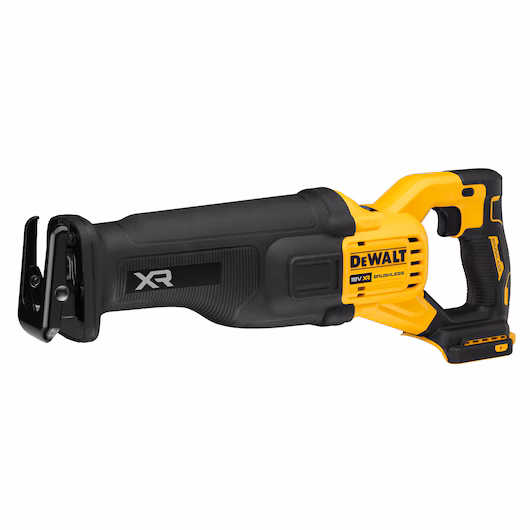 Scie sabre brushless DEWALT DCS386N 18V XR ADVANTAGE acier 130 mm +50% puissance FLEXVOLT transmission bielle semelle pivotante
