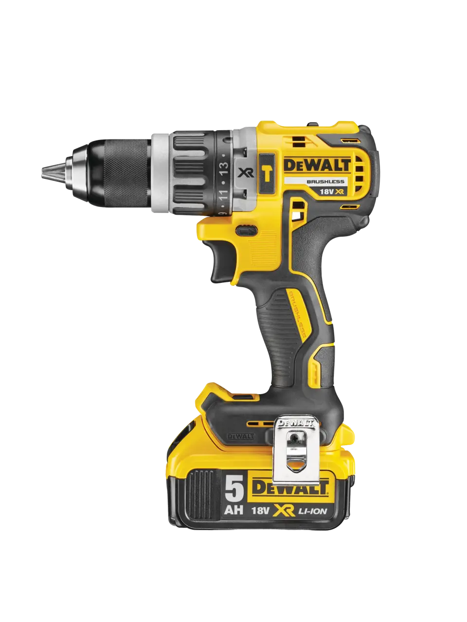 Perceuse-visseuse percussion DEWALT DCD796 18V XR brushless 34000 bpm 14 embrayages batterie glissière 5 Ah coffret TSTAK