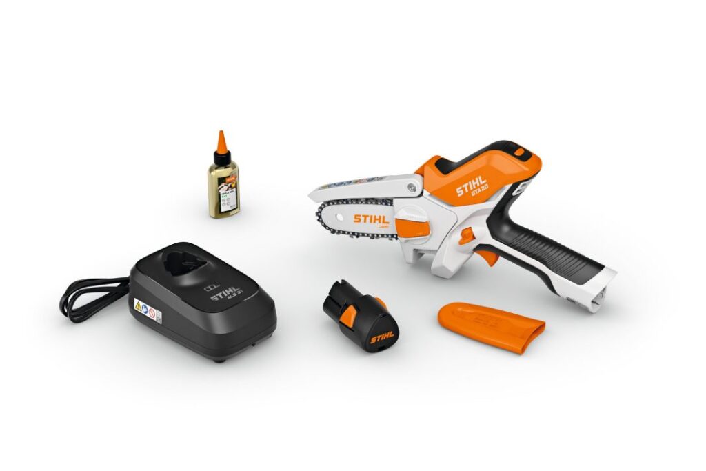 Scie de jardin batterie STIHL GTA 20 AS System 11V guide 10 cm chaîne PM3 RightTight carter rétractable 0,9 kg batterie AS 2
