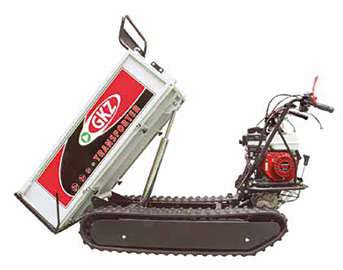 Transporteur GKZ GK6500HEI équipé d’un plateau extensible et d’un moteur Honda GX200
